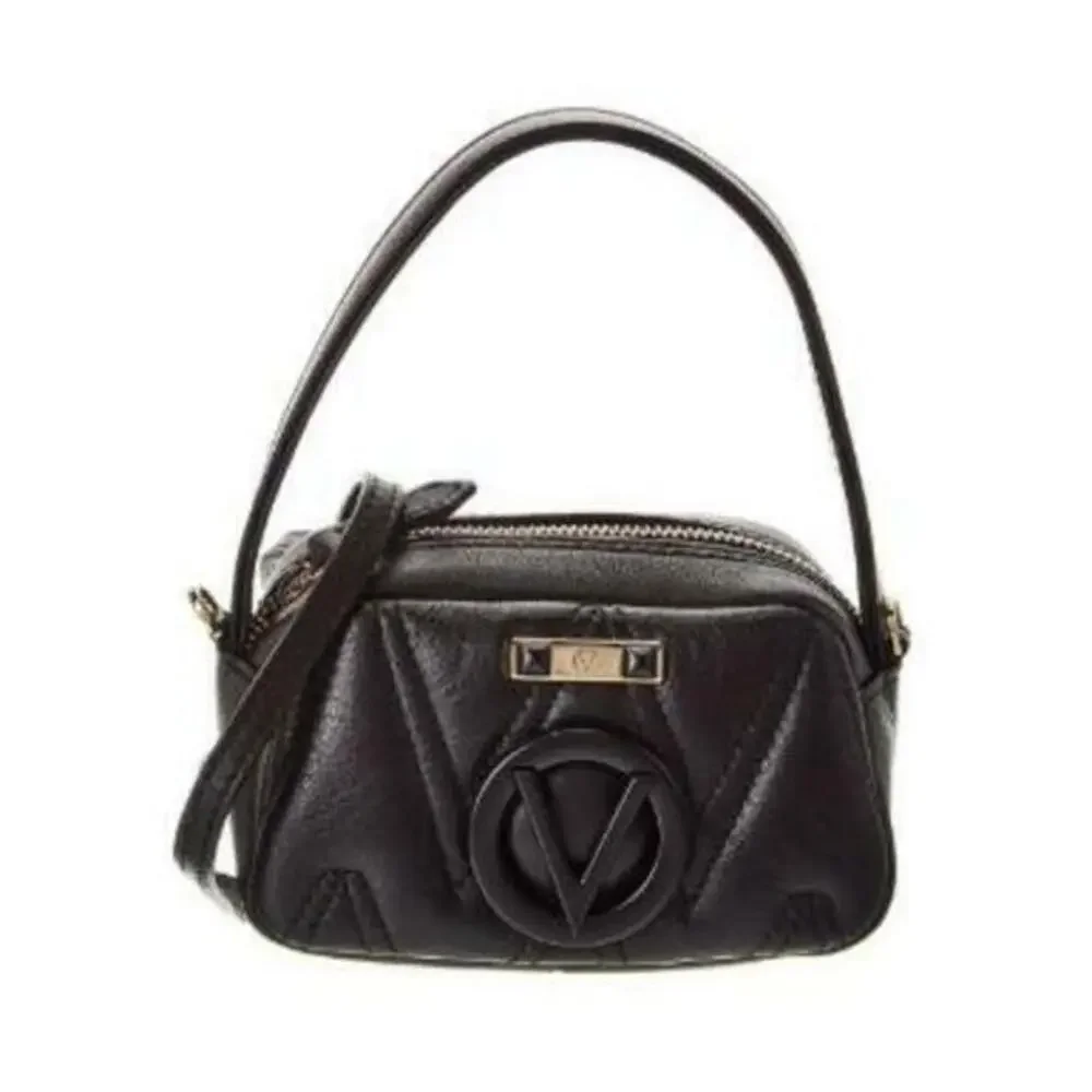 Valentino by Mario Black/Gold Tinette Diamond Shoulder Bag Purse
